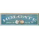 Holgate, New Jersey Triple Shells Latitude Longitude Wooden Sign | Wall Art Print on Real Wood