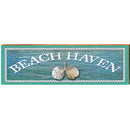 Beach Haven Triple Shells Water Latitude Longitude | Wall Art Print on Real Wood