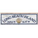 Long Beach Island Sea Shell White Latitude Longitude | Wall Art Print on Real Wood