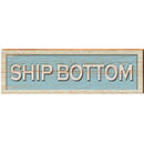 Ship Bottom Coastal Blue Sign | Wall Art Print on Real Wood
