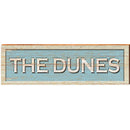The Dunes Coastal Blue Sign | Wall Art Print on Real Wood