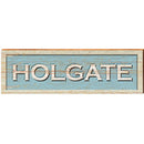 Holgate Coastal Blue Sign | Wall Art Print on Real Wood