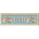 LBI Triple Shells Coastal Blue Sign | Wall Art Print on Real Wood