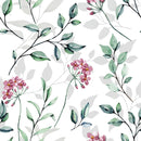 Wildflowers on White Wallpaper