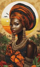 Queen of the Sunlit Continent African Woman Portrait Counted Cross Stitch Kit by Luca-S B720L