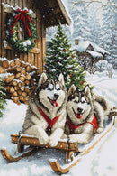 The Magic of the Nordic Winter Huskies on a Sledge Counted Cross Stitch Kit by Luca-S B722L