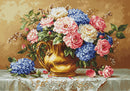 Golden Bloom Roses and Hydrangeas Counted Cross Stitch Kit by Luca-S B723L