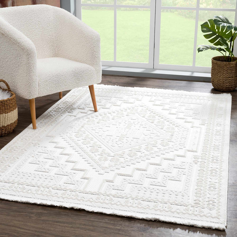 Alya Textured Medallion Fringed Rug - Limited Edition