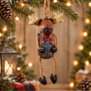 Moose with Gift Box Ornament | Bert Anderson Collection