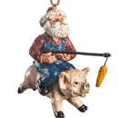 Santa With Pig Ornament | Pack of 3 | Bert Anderson Collection