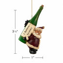 Santa Wine Bottle on Back Ornament | Bert Anderson Collection