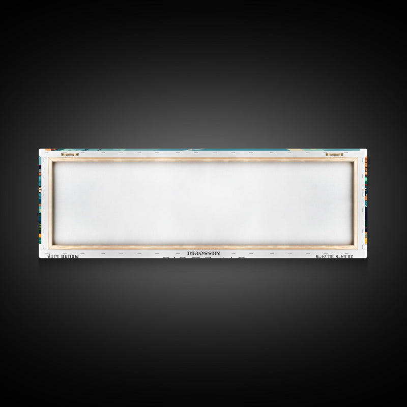 St. Louis Missouri Panoramic Wall Art, Retro Pop Art Framed Canvas Print, Mid Century Modern Travel Poster, Living Room Decor