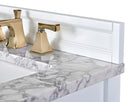 Adeline Bathroom Vanity with Farmhouse Sink and Carrara White Marble Top Cabinet Set Villohome