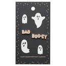 Bad and Boozy Party Earrings | Mismatched Earrings on Halloween Ghost Themed Card | Gift for Her