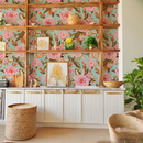 Posh Posy Wallpaper, light blue