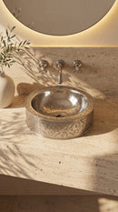 Silver Brass Bathroom Sink