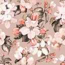 Voguish Beige Wallpaper with Flowers Fashionable