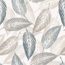 Beige and Grey Leaves Wallpaper