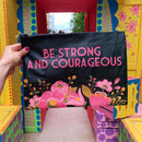 Be Strong And Courageous Zipper Folder | Double-Sided Camo Jumbo Pouch | 14.25" x 10"