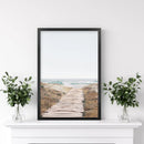 Beige Beach Pathway Wall Decor. Modern Boho Print