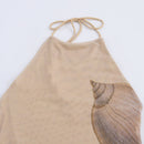 Beach Seashell Print Halterneck Mesh Maxi Dress [Sizes S-L]