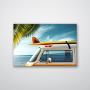 Beach Van Print Metal Wall Art – Retro Coastal Ocean Scenic Home Decor