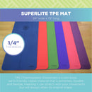 SuperLite TPE Yoga Mat - Extra Thick with Mandala & Energy Centering Line