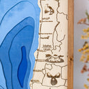 Bear Lake Idaho Utah Topo Map Sign | Laser Engraved & Framed Wall Art