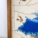 Bear Lake Idaho Utah Topo Map Sign | Laser Engraved & Framed Wall Art