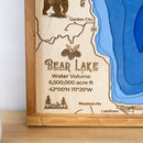 Bear Lake Idaho Utah Topo Map Sign | Laser Engraved & Framed Wall Art
