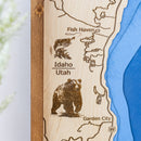 Bear Lake Idaho Utah Topo Map Sign | Laser Engraved & Framed Wall Art