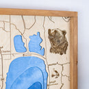 Bear Lake Idaho Utah Topo Map Sign | Laser Engraved & Framed Wall Art