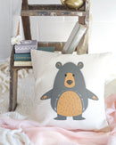 Bear Cotton Canvas Pillow Cover