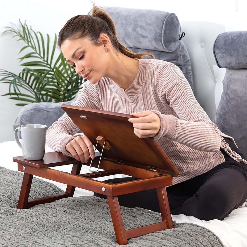 Wood Desk - Multi-Tasking Computer or Breakfast Tray - Natural Wood - Portable