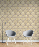 Beige Gold Effect Art Deco Style Luxury Wallpaper