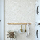 Beige Nautical Waves Wallpaper