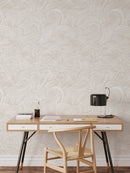 Beige Nautical Waves Wallpaper