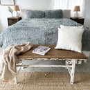Distressed White Finish Wooden Bench