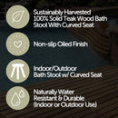 Salem Teak Shower and Bath Stool with Curved Seat