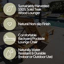 Cancun Natural Teak Outdoor Chaise Lounger with Side Table