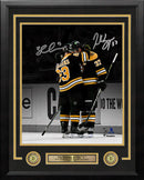 Patrice Bergeron & Brad Marchand Final Game Hug Boston Bruins Autographed 16" x 20" Framed Photo