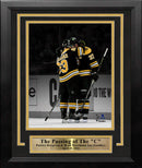 Brad Marchand & Patrice Bergeron Hug During Bergeron's Final Game Boston Bruins 8x10 Framed Photo
