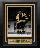 Brad Marchand & Patrice Bergeron Hug During Bergeron's Final Game Boston Bruins 11x14 Framed Photo