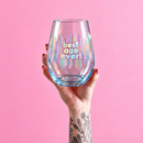 Best Age Ever Jumbo Stemless Wine Glass in Blue | 30 Oz. | Holds an Entire Bottle of Wine