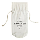 Best Brother Ever Cotton Canvas Wine Bag