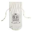 Best Sister Ever Cotton Canvas Wine Bag