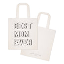 Modern Best Mom Ever Cotton Canvas Tote Bag