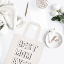 Modern Best Mom Ever Cotton Canvas Tote Bag