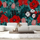 Fashionable Red Poppies Wallpaper Chic
