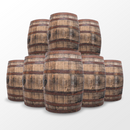Set of 8 Grade B Whiskey Barrel Whole Authentic 53 Gallon
